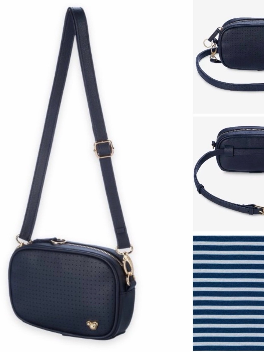 BNWT Mickey Mouse Icon Flair Convertible Crossbody/Belt Bag – Navy - Picture 6 of 7